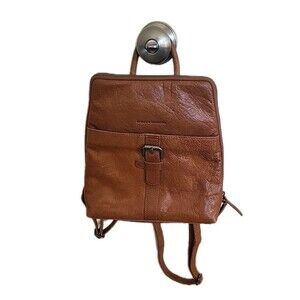 Spikes and Sparrow Brown Cognac Genuine Leather Bag Backpack Purse Adjustable